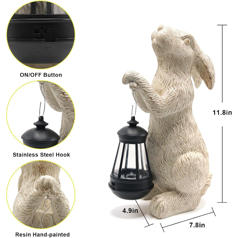 Solar Rabbit Garden Statue