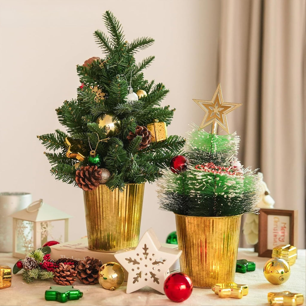 Gold Ribbed Metal Vases