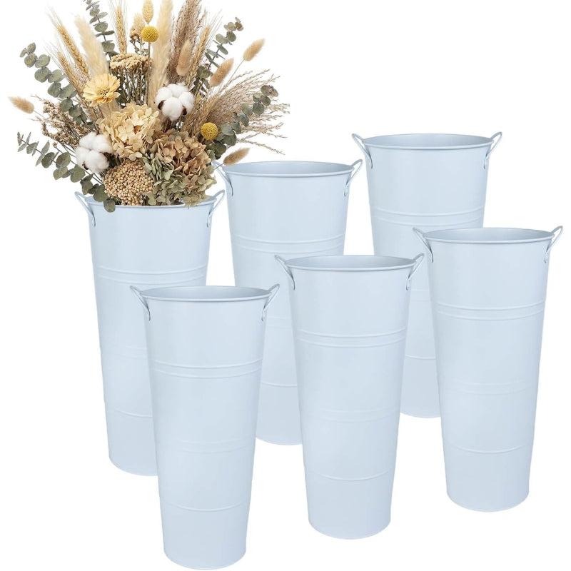 Galvanized Metal Bucket Vases
