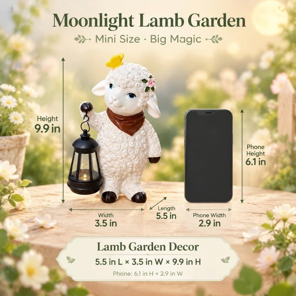 Solar Sheep Garden Statue
