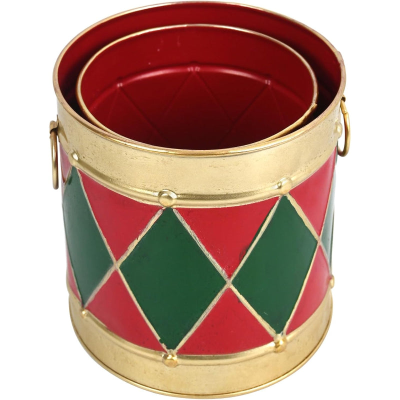 Christmas Metal Decor Pails