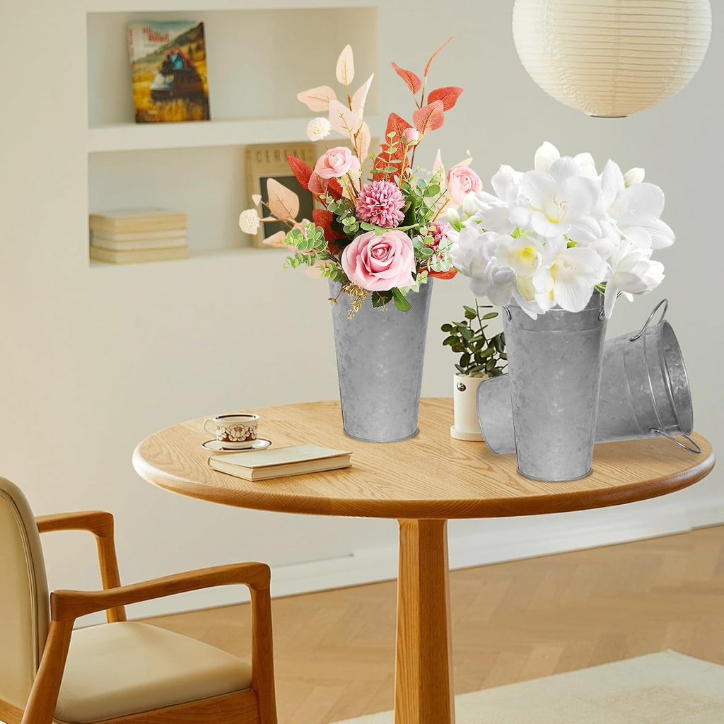 Vintage Farmhouse Metal Vases