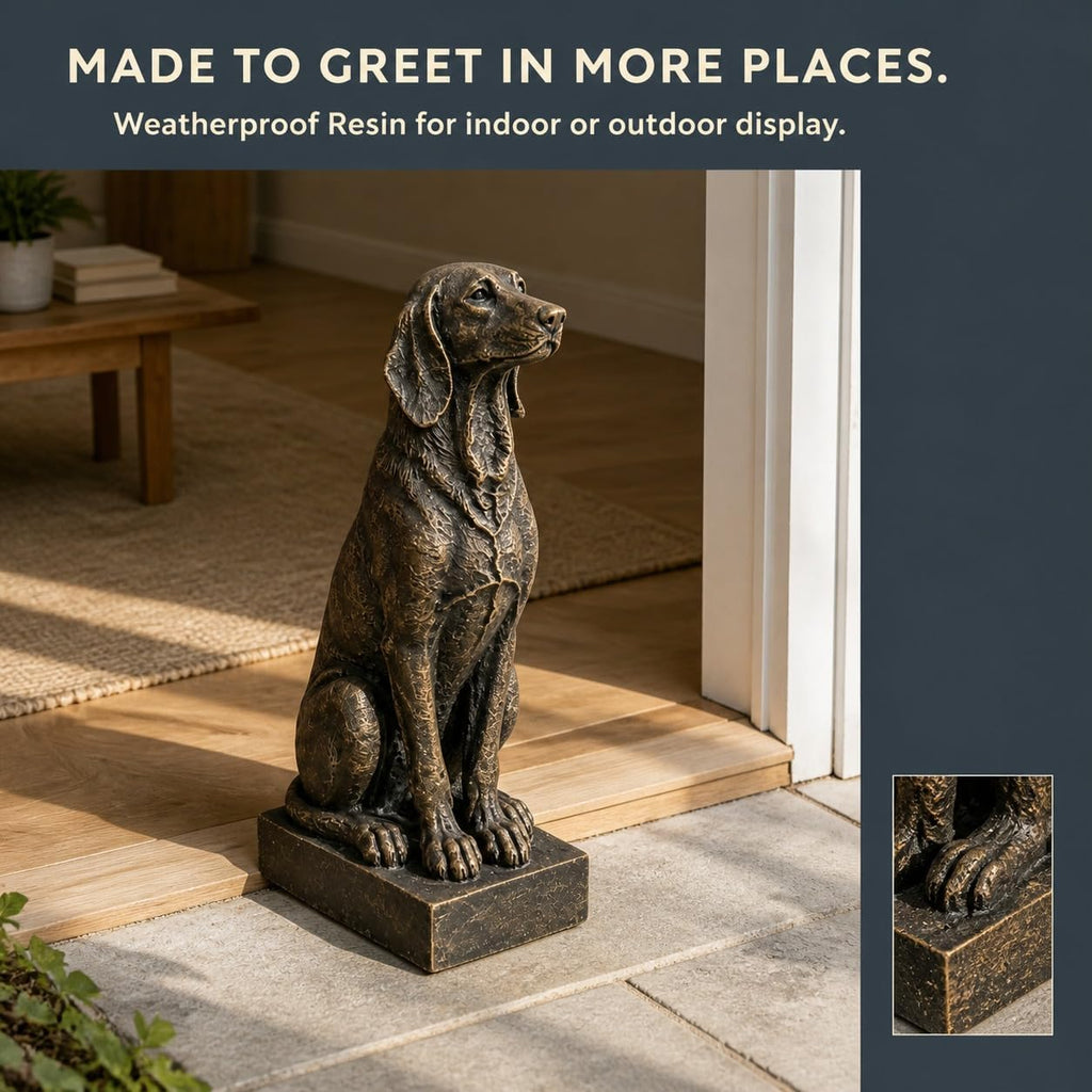 Resin Hound Dog Statue
