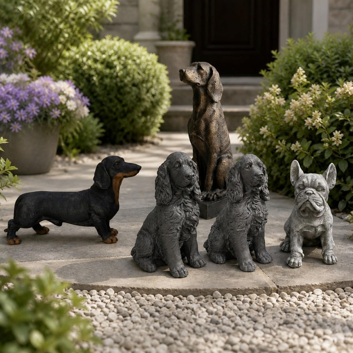 Resin Hound Dog Statue