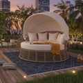 Rattan Patio Daybed with Canopy