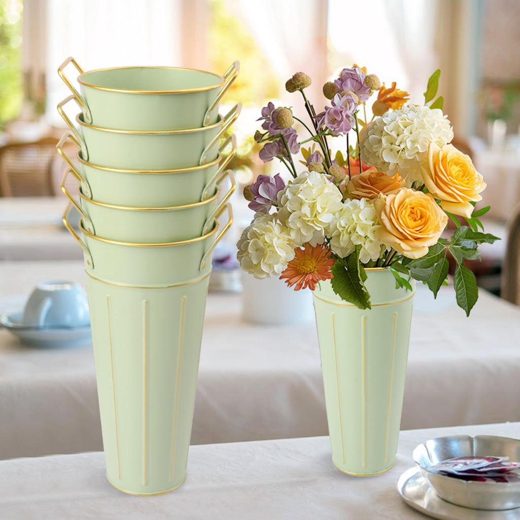 Rustic Metal Flower Buckets