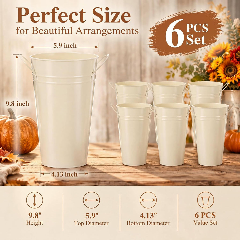 Galvanized Metal Flower Buckets