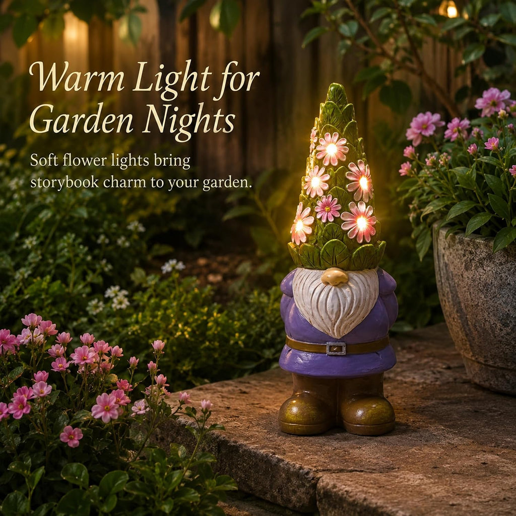 Solar Gnome Garden Statue