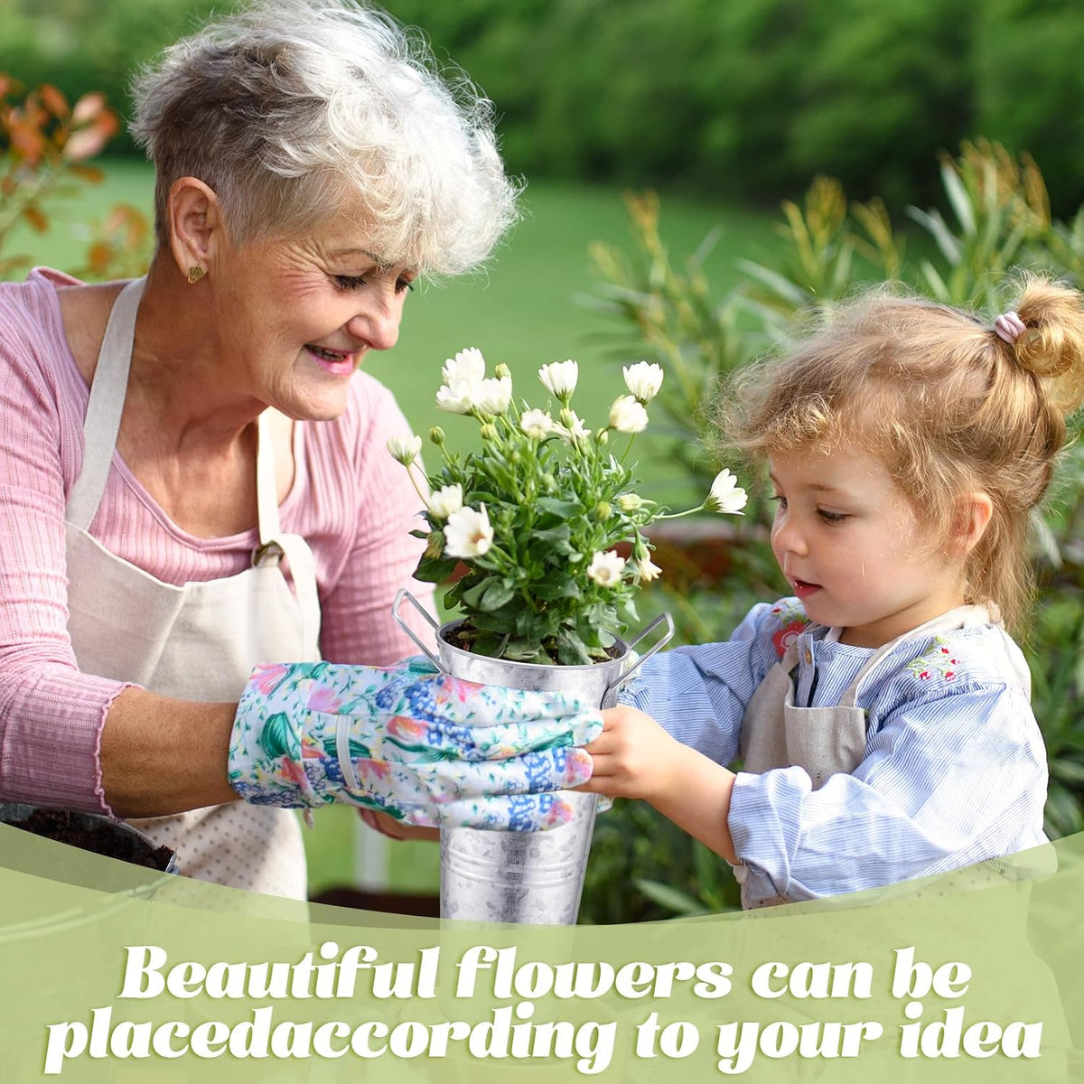 Galvanized Flower Vase Set