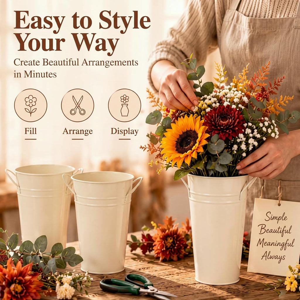 Galvanized Metal Flower Buckets