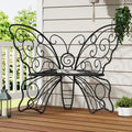 Black Cast Iron Butterfly Garden Bench