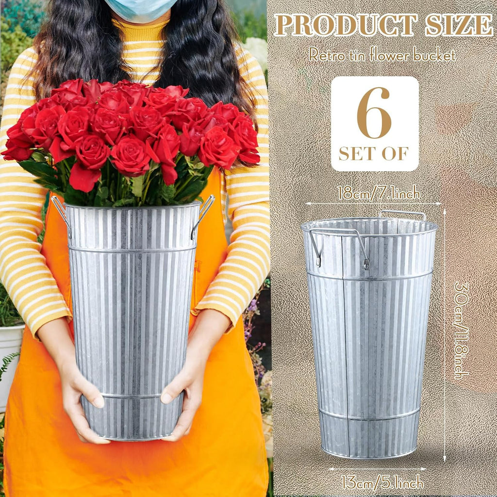 Retro Steel Flower Buckets