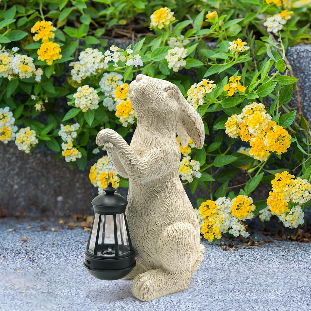 Solar Rabbit Garden Statue