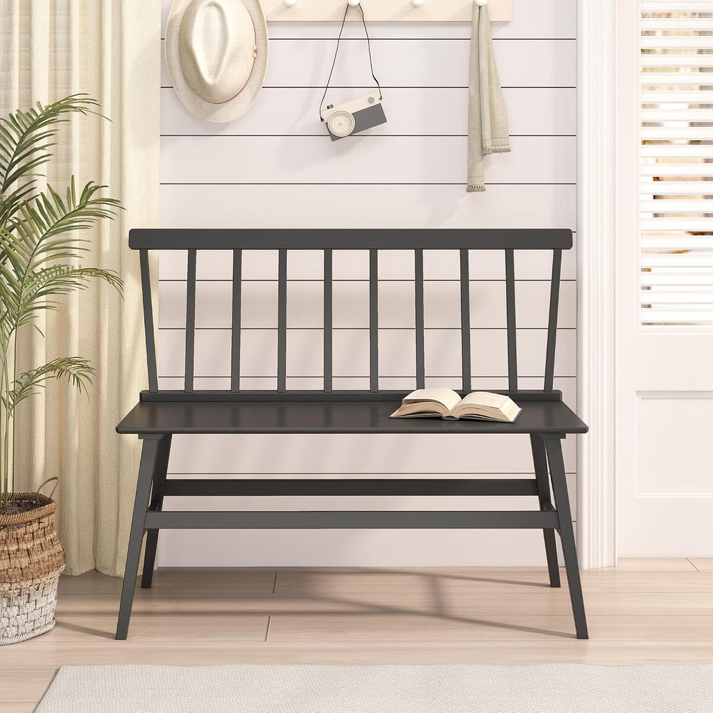 Entryway Bench with Spindle Back