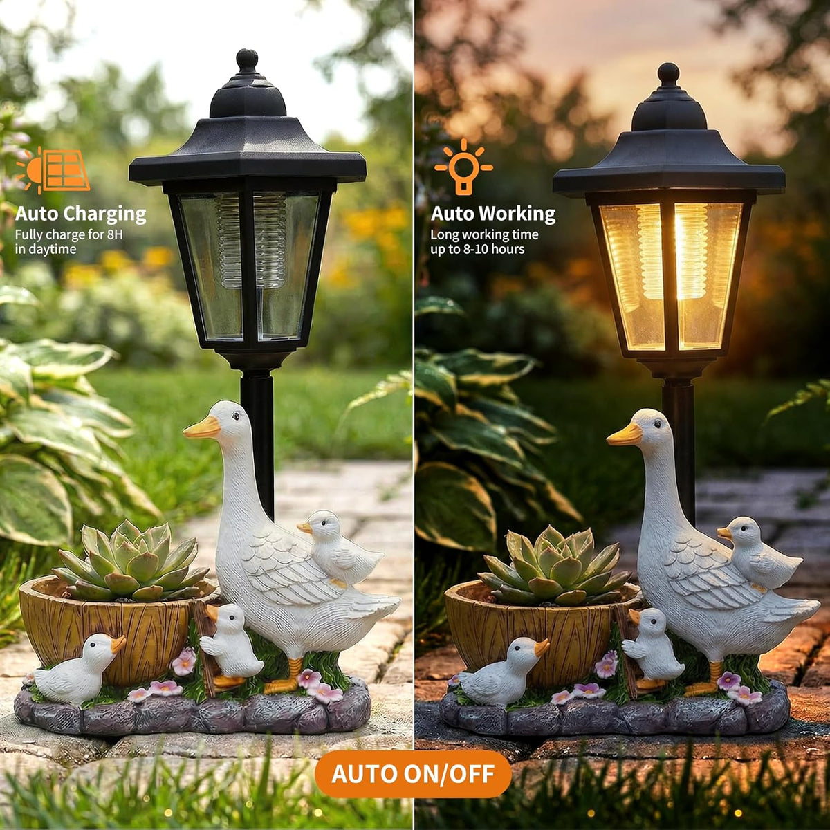 Solar Duck Garden Statue