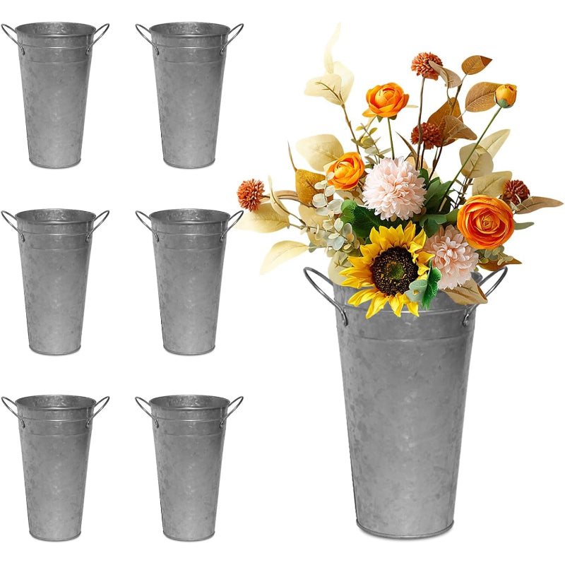 Vintage Farmhouse Metal Vases
