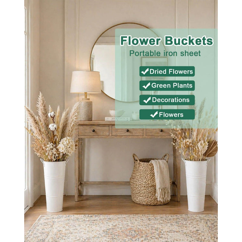 Galvanized Metal Bucket Vases