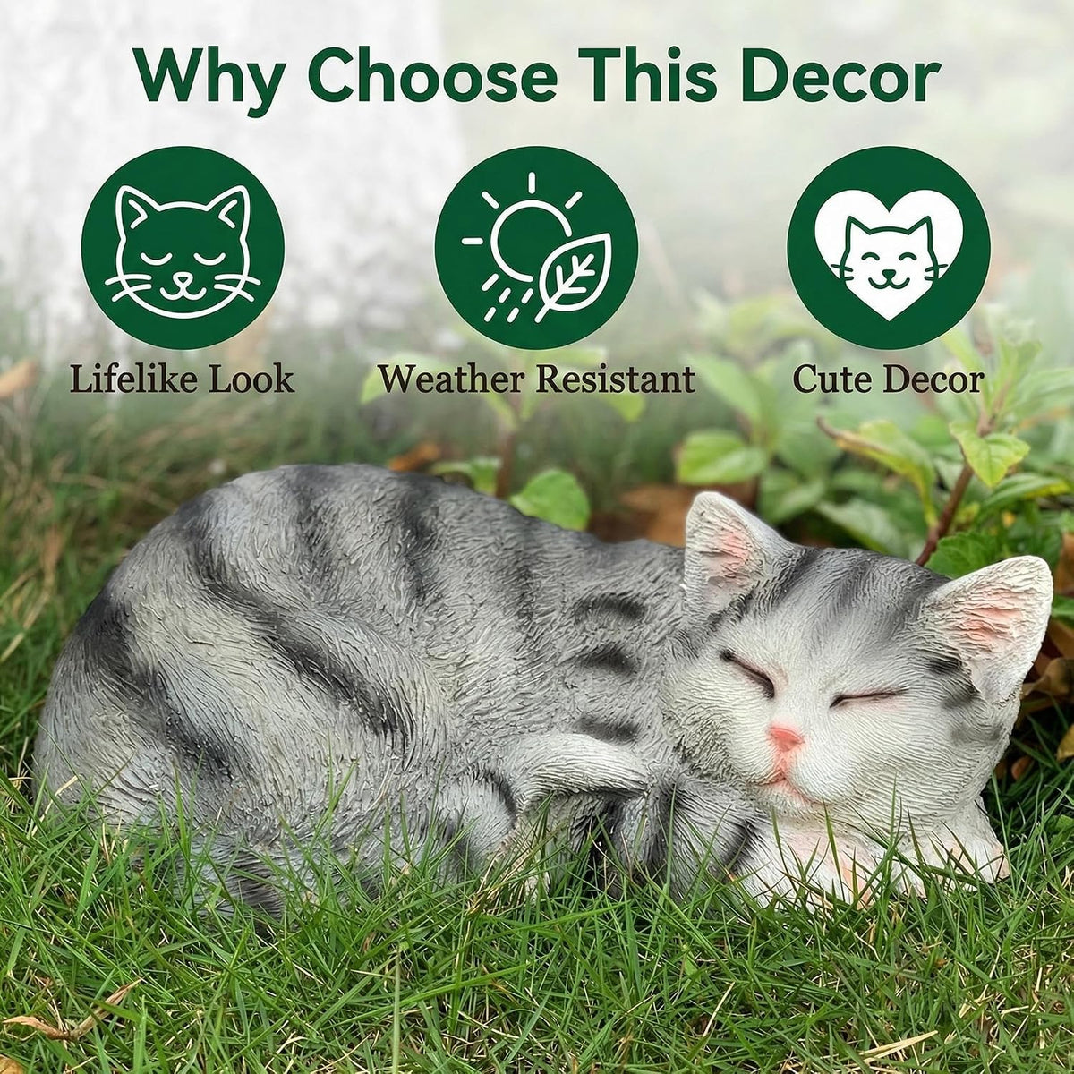 Resin Cat Garden Statue