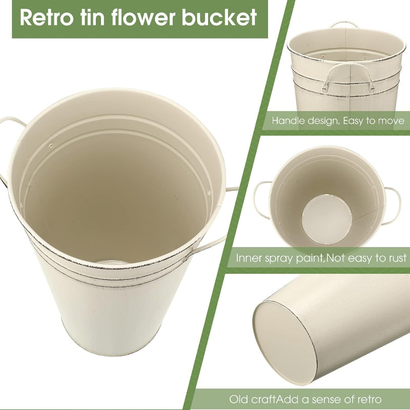Vintage Galvanized Planter Buckets