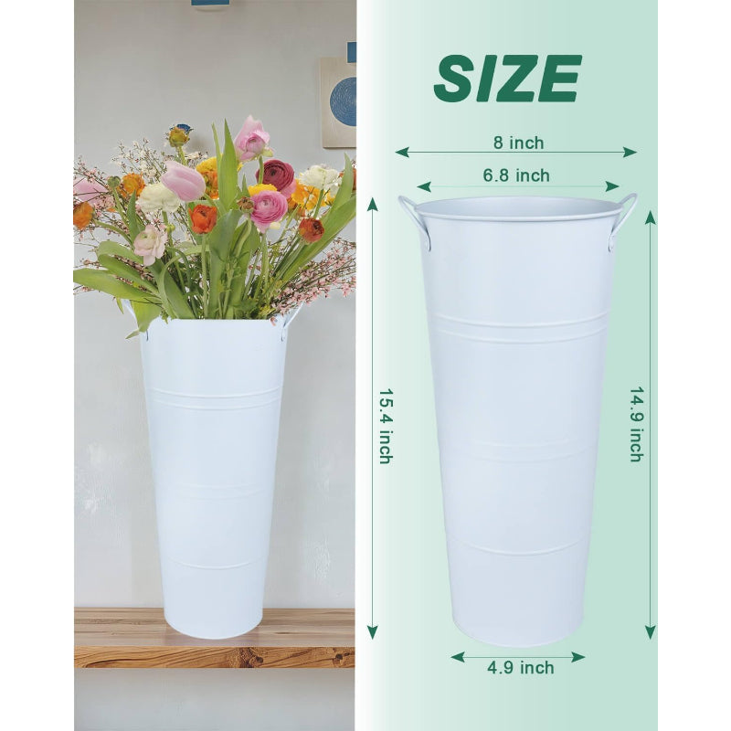 Galvanized Metal Bucket Vases