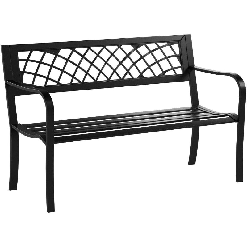 Plastic Back Metal Garden Bench