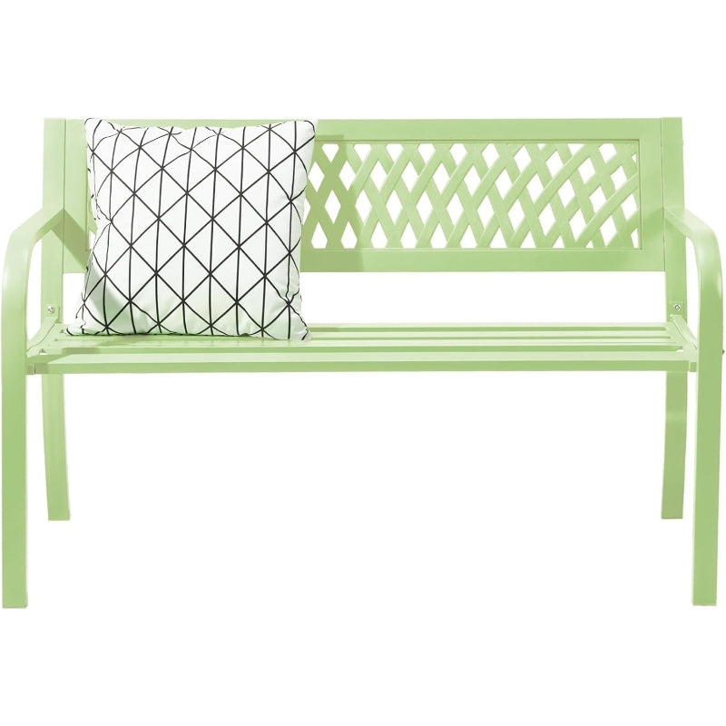 Green Iron PVC Mesh 2-Seat Garden Bench