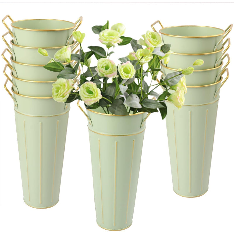 Rustic Metal Flower Buckets